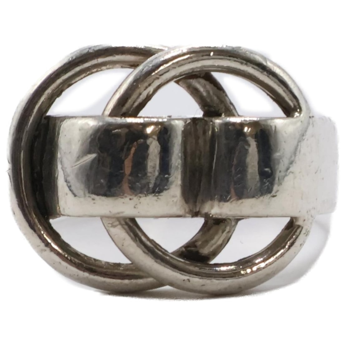 HERMES Deux the Know Ring, SV925 Sterling Silver Size 49, Women's Ring: --- Catalog ---Category: SizeUS Size: 5Brand Size: 49Category: DesignType: Band ringColor: SilverGender: WomenMaterial: Silver 925Category: GeneralBrand: Hermes--- Item List ---Section: ConditionRanki