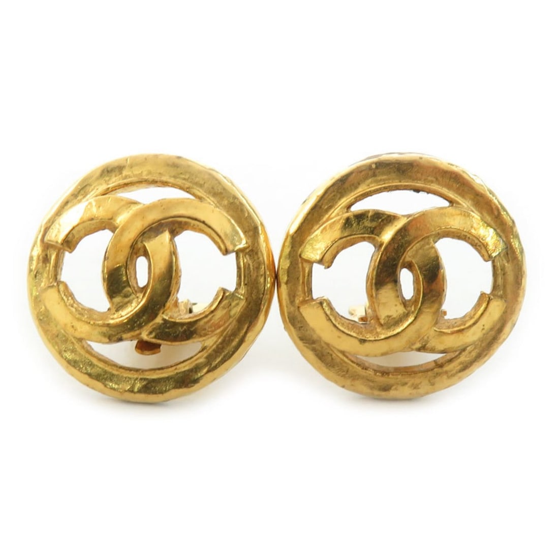 Chanel earrings, Coco Mark design, metal, gold, women's, e61833a (1 of 19)