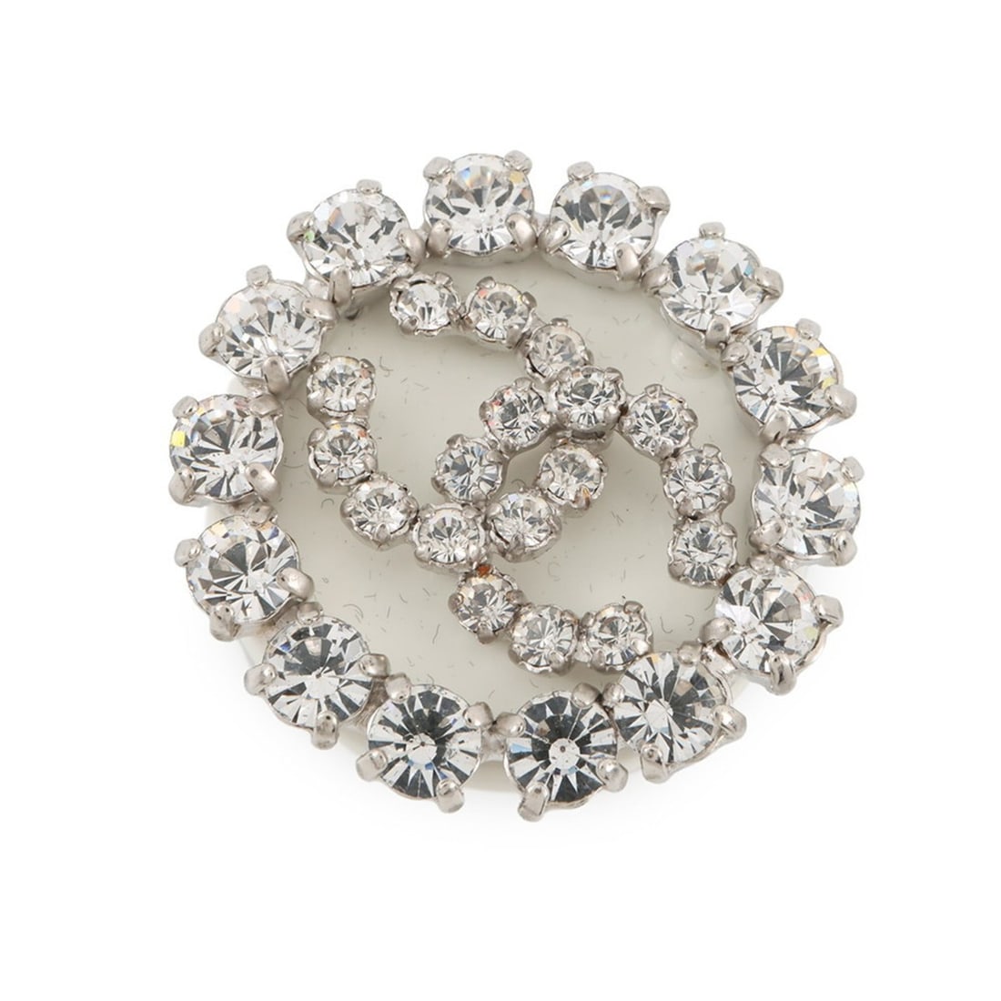 Chanel Brooch, Coco Mark, Circle Rhinestone, 00A A15462, CHANEL, Women's, CHANEL: --- Catalog ---Category: SizeSize (HxWxD): 3.1cm x 3.2cm / 1.22'' x 1.25''Category: DesignType: BroochColor: SilverStone: RhinestoneGender: WomenMaterial: Metal, PlasticCategory: GeneralMPN: A15462-Y0