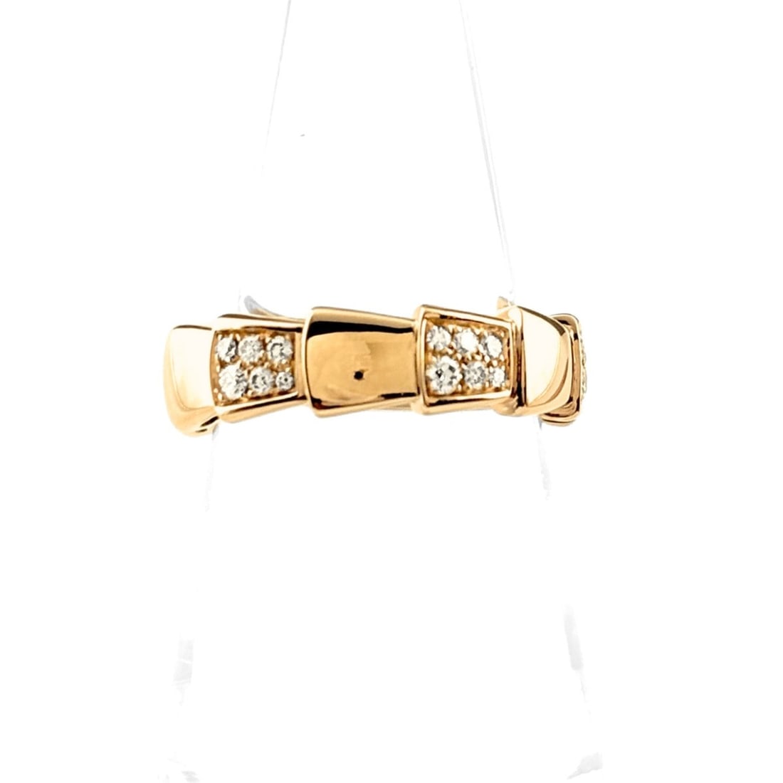 Bulgari BVLGARI Serpenti Viper Ring PG Pink Gold with Small Diamonds 750 Diamond Women's: --- Catalog ---Category: SizeUS Size: 6.5Brand Size: 52Category: DesignType: Band ringStone: DiamondGender: WomenMaterial: Pink gold (18K)Category: GeneralBrand: Bvlgari--- Item List ---Section: Condi