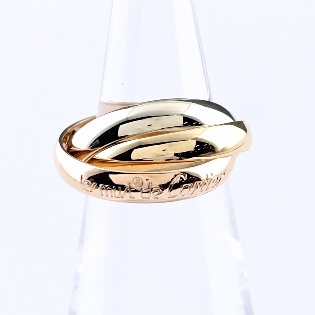 Cartier Trinity Ring, available in yellow gold (YG), pink (PG), and white (WG). Three-color design, (1 of 9)