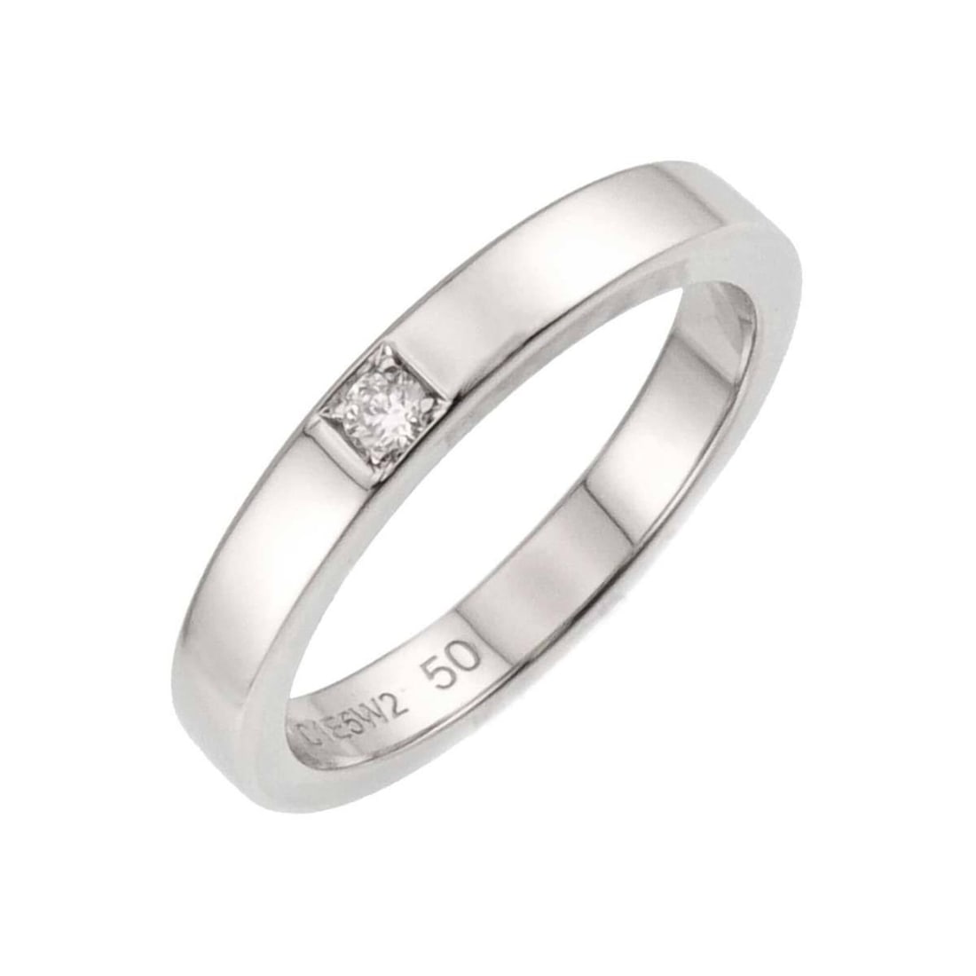 BVLGARI Marry Me #50 Ring, 1 Diamond, Platinum.: --- Catalog ---Category: SizeJP Size: 9US Size: 5Category: DesignColor: SilverGender: WomenMaterial: Platinum 950Category: GeneralBrand: Bvlgari--- Item List ---Section: ConditionRanking: Rank A Used 