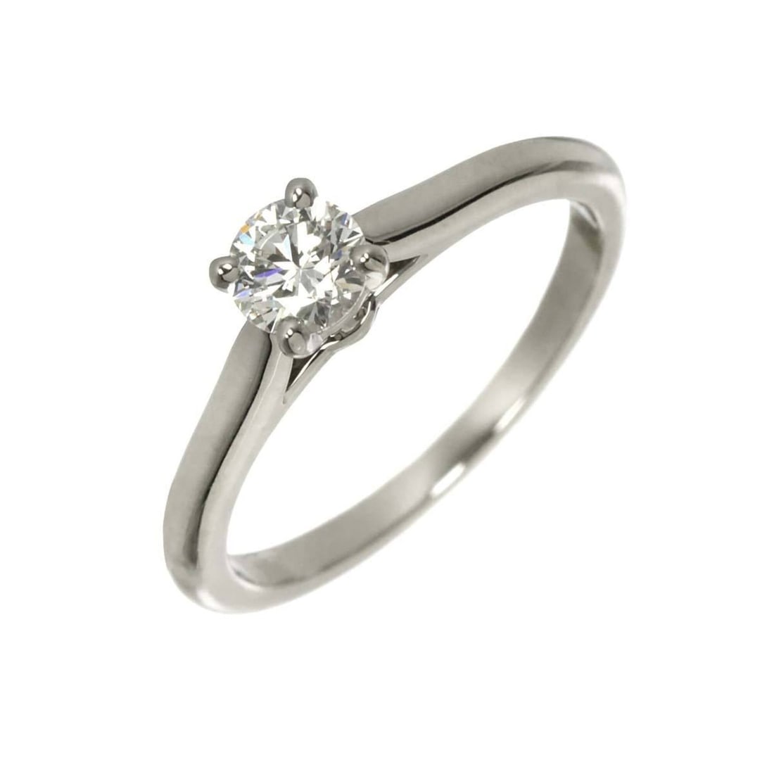 Cartier Solitaire Diamond Ring, 0.33ct, H VVS1, 3EX, Size 49, Platinum. (1 of 10)