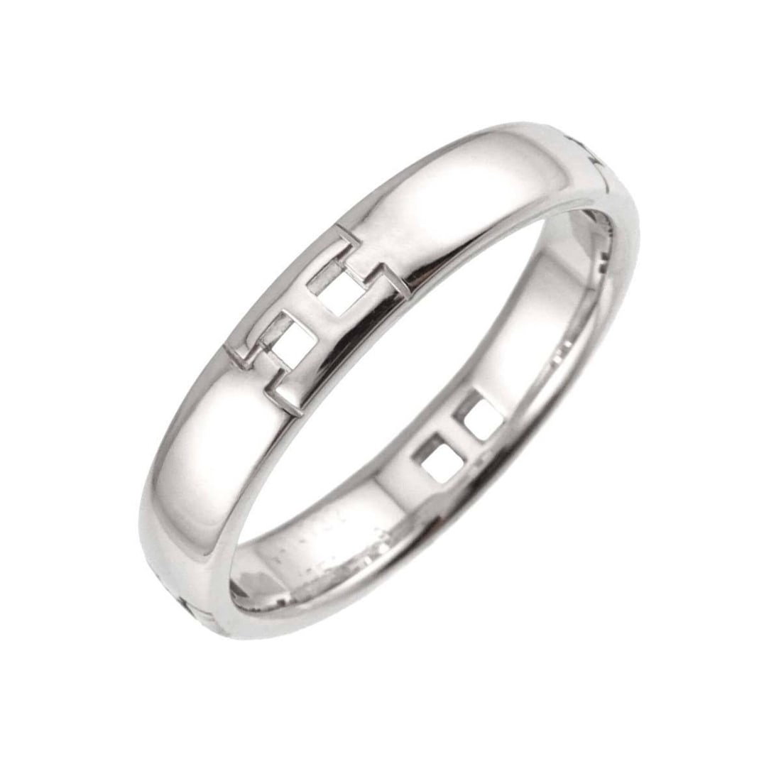 Hermes Ever Hercules Ring #49 18K WG White Gold 750: --- Catalog ---Category: SizeUS Size: 5Brand Size: 49Category: DesignType: Band ringColor: White goldGender: WomenMaterial: White gold (18K)Category: GeneralBrand: Hermes--- Item List ---Section: Cond