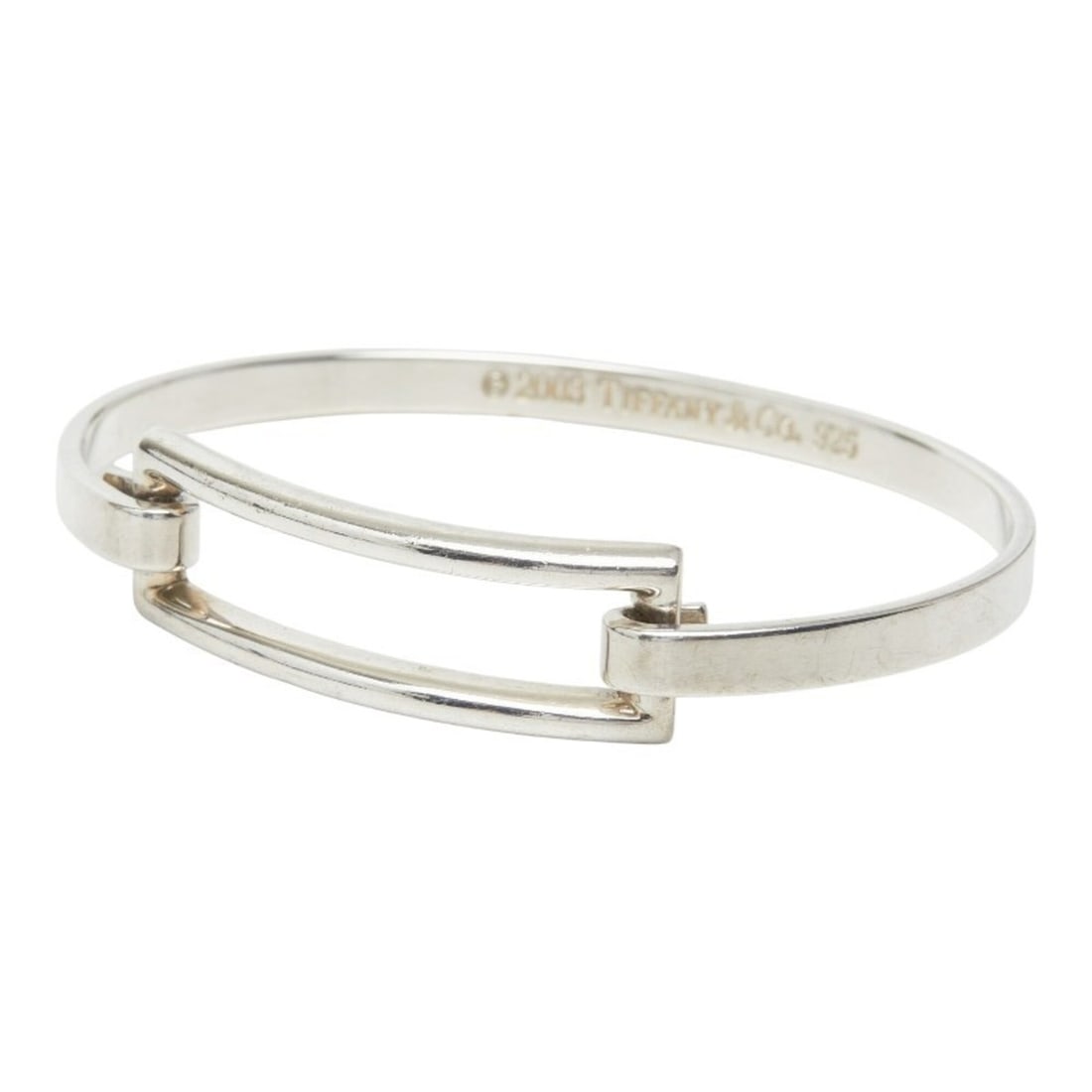 Tiffany & Co. Open Rectangle Square Bracelet Bangle, SV925 Silver, Women's.: --- Catalog ---Category: SizeLength: 15cm / 5.9''Category: DesignType: Charm braceletGender: WomenMaterial: Silver 925Category: GeneralBrand: Tiffany--- Item List ---Section: ConditionRanking: Rank AB