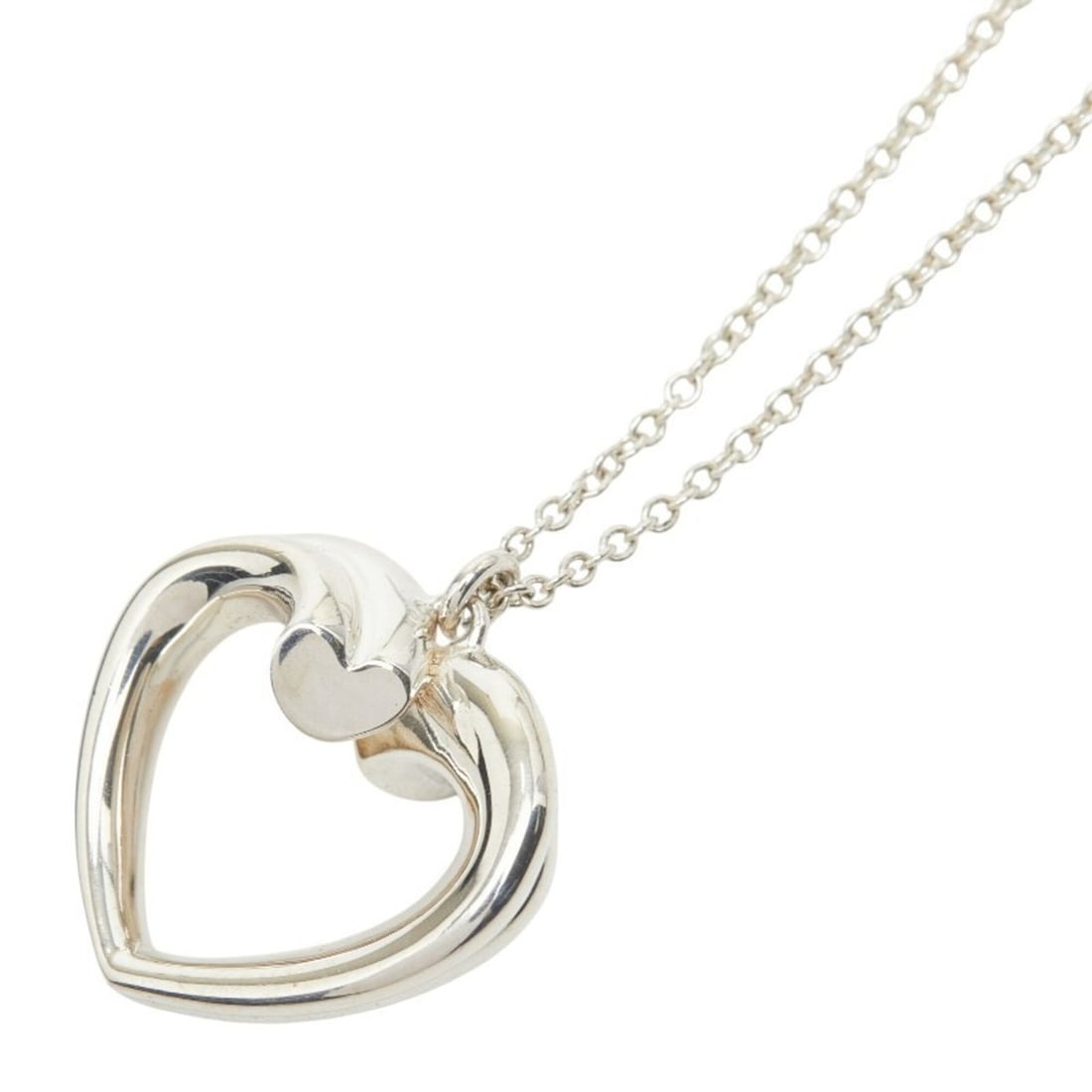 Tiffany & Co. Paloma Picasso New Tenderness Heart Chain Pendant Necklace, SV925 Silver, Women's.: --- Catalog ---Category: SizePendant Size: 16.2mm x 16.8mm / 0.63'' x 0.66''Neck Circumference: 41 cm / 16.14''Category: DesignGender: WomenMaterial: Silver 925Necklace Type: NecklaceCategory: General