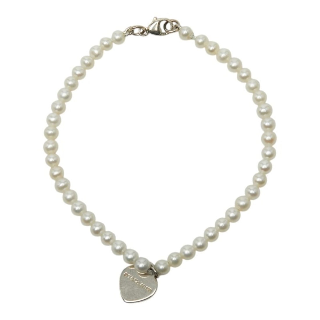 Tiffany & Co. Return to Heart Tag Bracelet, SV925 Silver, Pearl, Women's. (1 of 10)