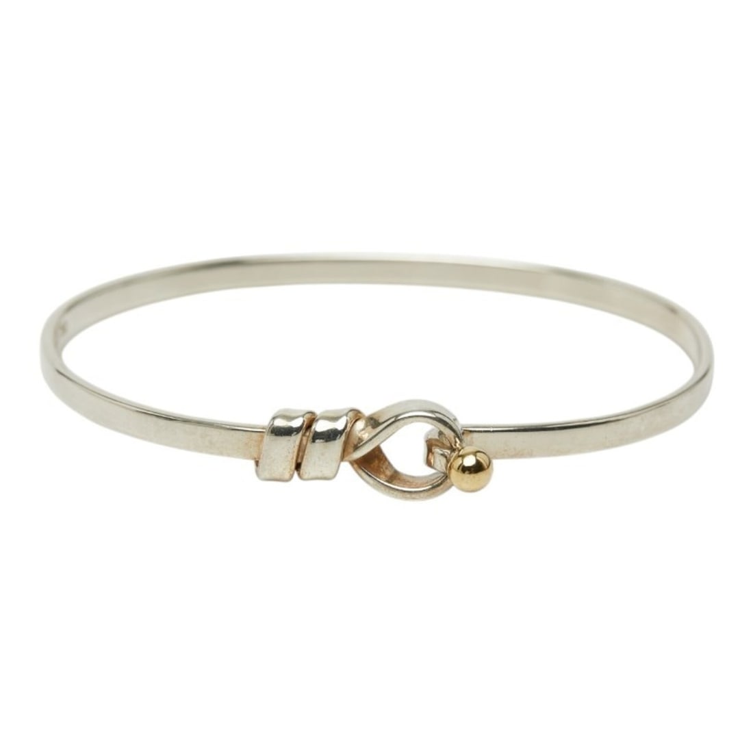 Tiffany & Co. Hook Eye Bangle, SV925 Sterling Silver, 18K Yellow Gold, Women's.: --- Catalog ---Category: SizeLength: 16cm / 6.29''Category: DesignType: BangleColor: Silver, Yellow goldGender: WomenMaterial: Silver 925, Yellow gold (18K)Category: GeneralBrand: Tiffany--- Item List