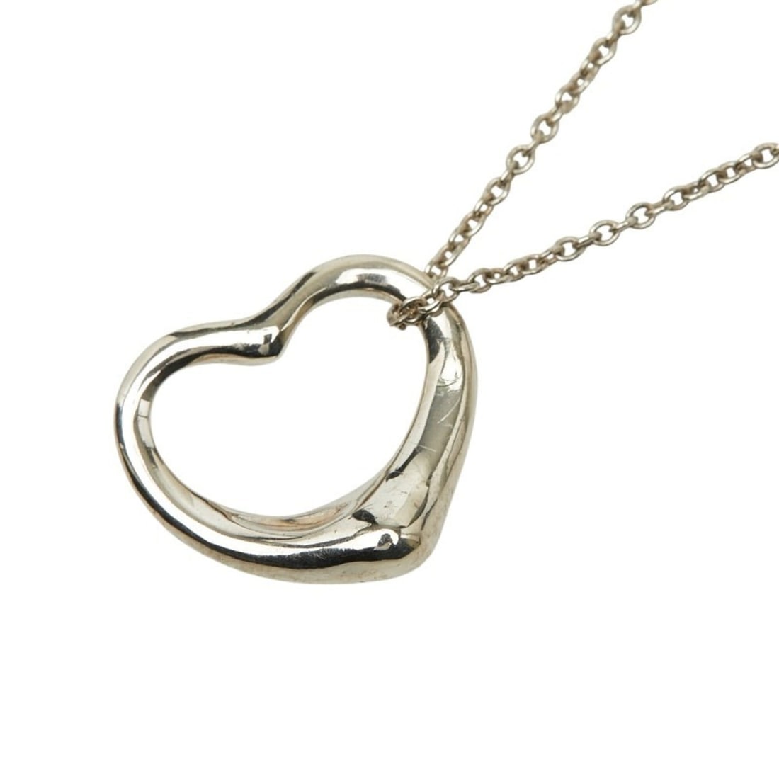 Tiffany & Co. Open Heart Necklace, SV925 Silver, Women's.: --- Catalog ---Category: SizePendant Size: 19.2mm x 21.6mm / 0.75'' x 0.85''Neck Circumference: 42 cm / 16.53''Category: DesignColor: SilverGender: WomenMaterial: Silver 925Necklace Type: NecklaceCate