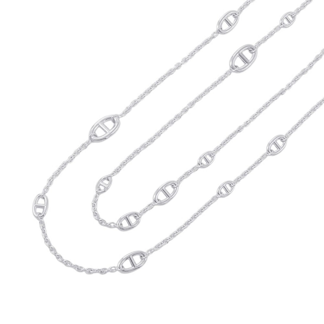 Hermes Chaine d'Ancre Farandole Necklace, SV Silver, Size 160, HERMES Long (1 of 20)
