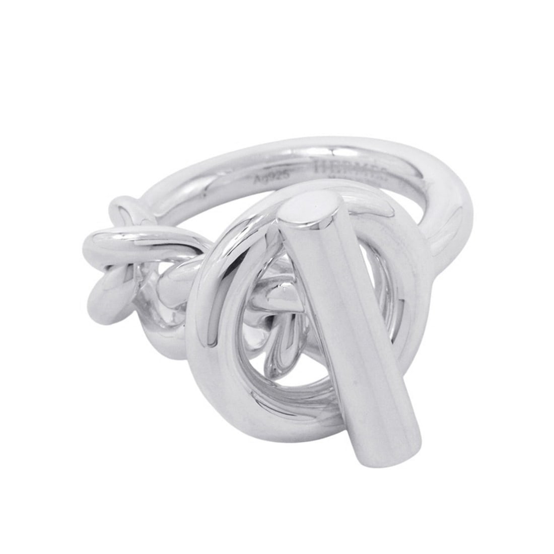 Hermes Croisette MM ring, SV925 silver, ring size 55. HERMES ring. (1 of 20)