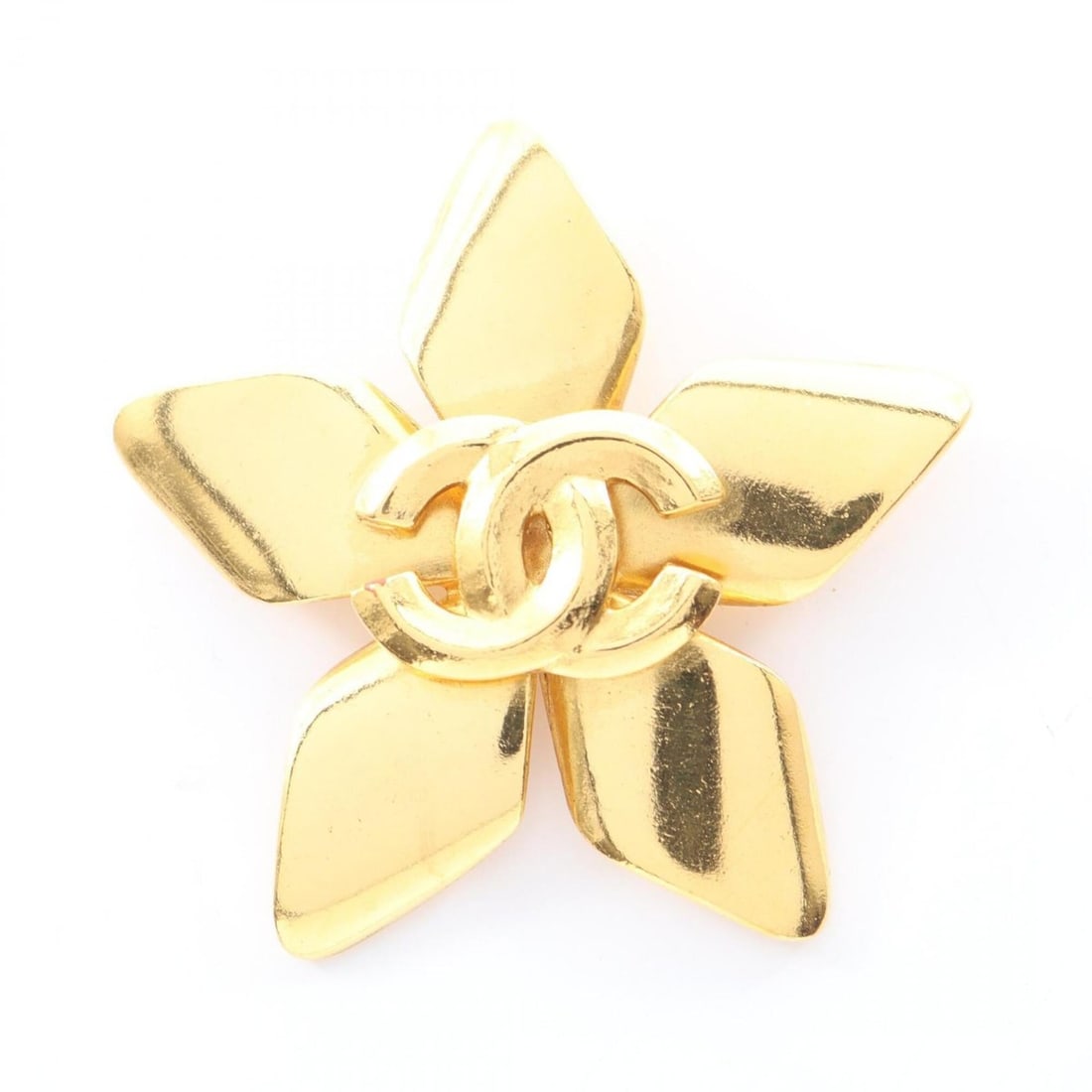 Chanel Coco Mark Flower 96P Brooch Accessory GP (Gold Plated) Women's Gold Tone (1 of 17)