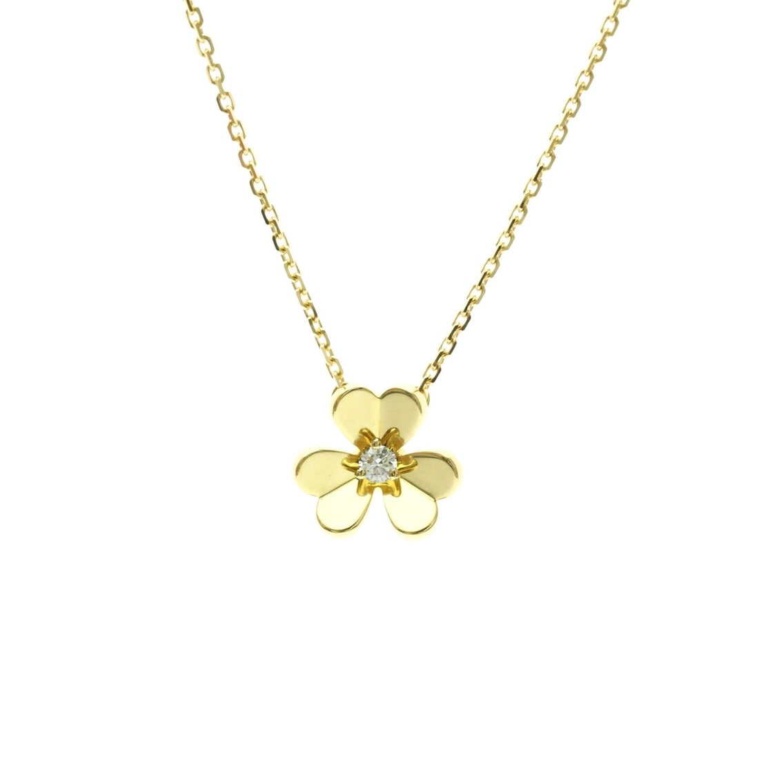 Van Cleef & Arpels Frivole Mini Necklace VCARPOJ100 Yellow Gold (18K) Diamond Men,Women Fashion: --- Catalog ---Category: SizeWeight: 3.2g / 0.11oz.Pendant Size: 10.3mm x 11.3mm / 0.4'' x 0.44''Neck Circumference: 38.5 cm - 40.5 cm / 15.15'' - 15.94''Category: DesignColor: GoldMetal: GoldStone: D