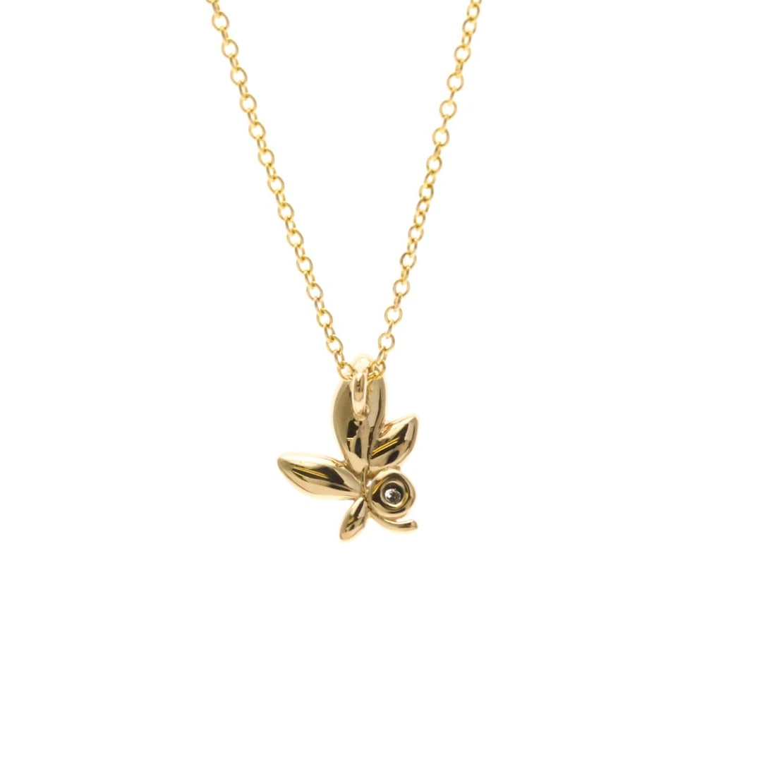 Tiffany Olive Leaf Necklace Pink Gold (18K) Diamond Men,Women Fashion Pendant Necklace (Pink Gold): --- Catalog ---Category: SizeWeight: 2.3g / 0.08oz.Pendant Size: 11.3mm x 8.7mm / 0.44'' x 0.34''Neck Circumference: 40.5 cm / 15.94''Category: DesignColor: Pink goldMetal: GoldStone: DiamondStyle: Fa