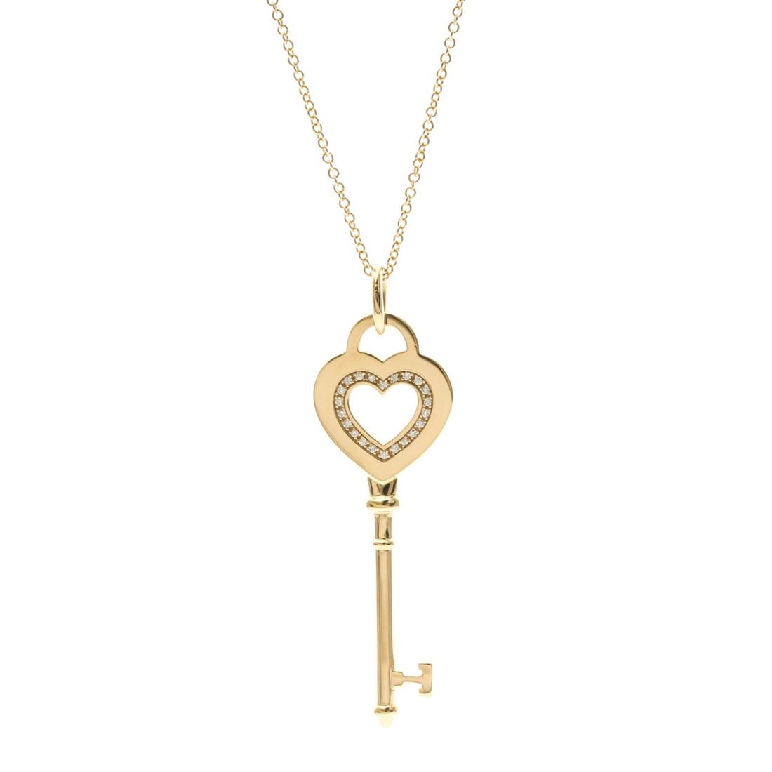 Tiffany Heart Key Diamond Necklace Pink Gold (18K) Diamond Men,Women Fashion Pendant Necklace (Pink: --- Catalog ---Category: SizeWeight: 5.4g / 0.19oz.Pendant Size: 40.8mm x 13.7mm / 1.6'' x 0.53''Neck Circumference: 46 cm / 18.11''Category: DesignColor: Pink goldMetal: GoldStone: DiamondStyle: Fash
