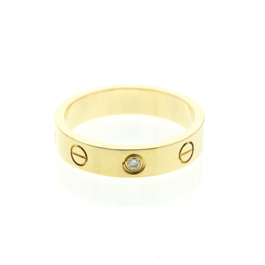 Cartier Mini Love Ring With 1 Diamond Yellow Gold (18K) Fashion Diamond Band Ring Gold (1 of 19)