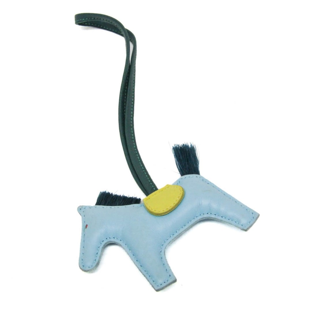 Hermes Horse Hair,Agneau Milo Handbag Charm Light Blue Rodeo Charm PM (1 of 17)