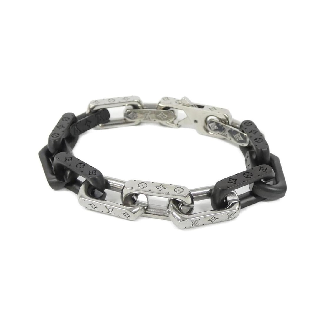 Louis Vuitton Monogram Chain Bracelet M M00687: --- Catalog ---Category: SizeLength: 19.5cm / 7.67''Category: DesignType: Charm braceletColor: Black, SilverGender: MenCategory: GeneralMPN: M00687Brand: Louis Vuitton--- Item List ---Section: Conditi