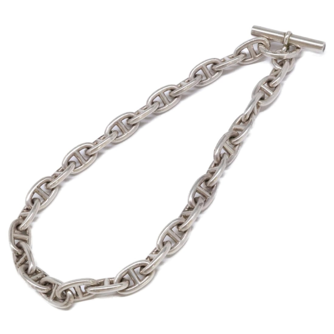 HERMES SV925 70s-80s Vintage Script Chaine d'Ancre GM Necklace 29 Links Silver Men's (1 of 11)