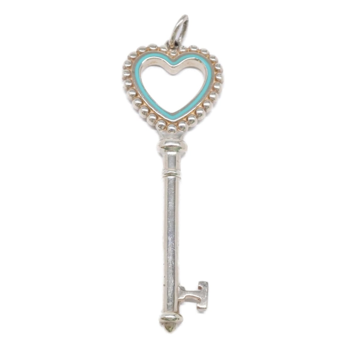 TIFFANY&Co. Tiffany AG925 Blue Large Beaded Heart Pendant Top Silver Women's: --- Catalog ---Category: SizePendant Size: 53mm x 18mm / 2.08'' x 0.7''Category: DesignColor: Blue, SilverGender: WomenMaterial: Silver 925Necklace Type: PendantCategory: GeneralBrand: Tiffany--- Item
