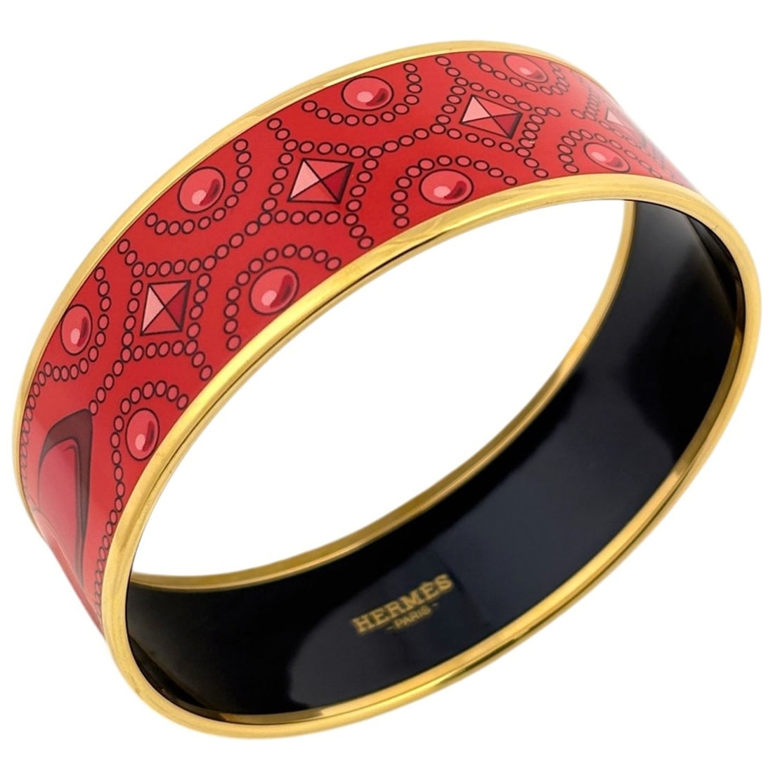 Hermes HERMES Email GM Cloisonné GP Gold Red Women's Watch (1 of 20)