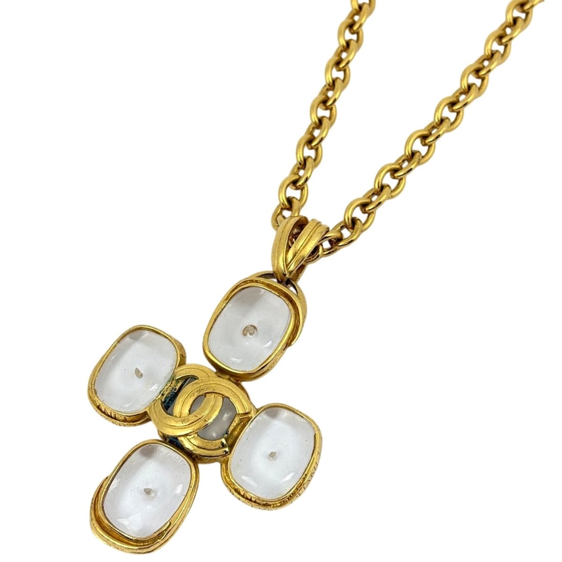 Chanel Coco Mark Chain Necklace, Gripoix GP Gold, Women's (1 of 20)