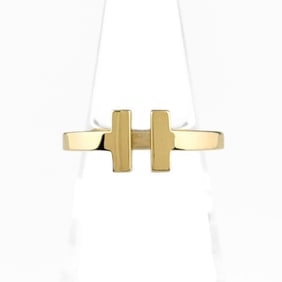 Tiffany & Co. T Square Ring, Yellow Gold (YG), 750, Women's Ring