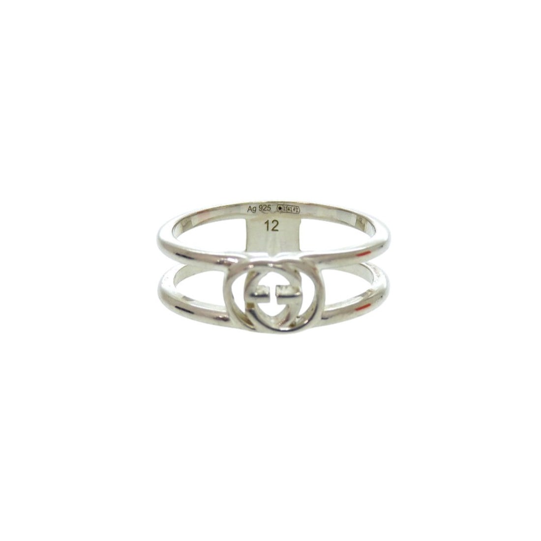 Excellent condition Gucci GG Interlocking G sterling silver 925 ring, size 1, 797029 J8400 8106,: --- Catalog ---Category: SizeJP Size: 12US Size: 6.5Category: DesignColor: SilverGender: WomenMaterial: Silver 925Category: GeneralBrand: GucciCountry of Origin: Italy--- Item List ---Section: