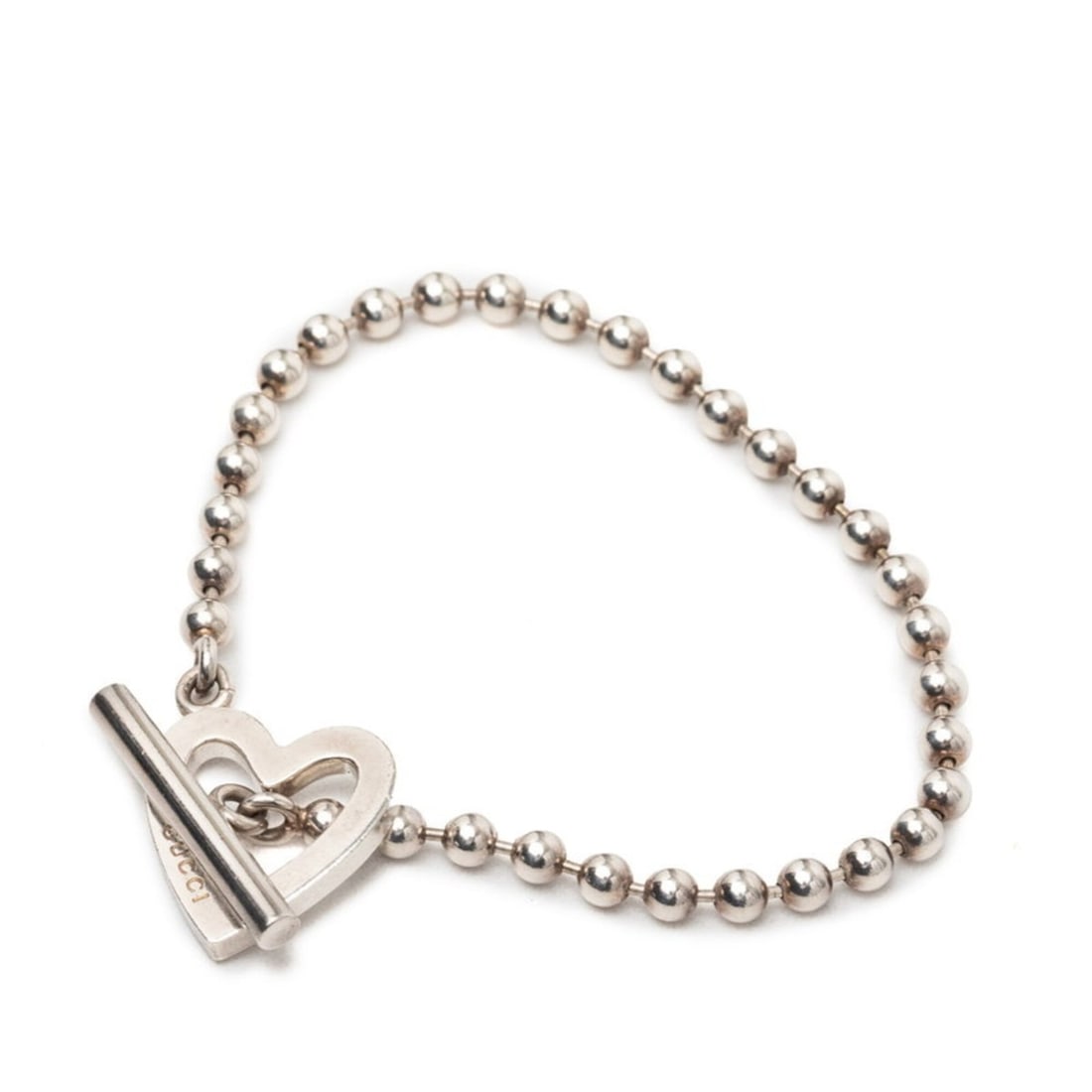 Gucci Heart Ball Chain Bracelet, Size 18, SV925 Silver, Women's.: --- Catalog ---Category: SizeSize: 18Width: 3mm / 0.11''Length: 17.5cm / 6.88''Weight: 14g / 0.49oz.Category: DesignType: Charm braceletGender: WomenMaterial: Silver 925Category: GeneralBrand: