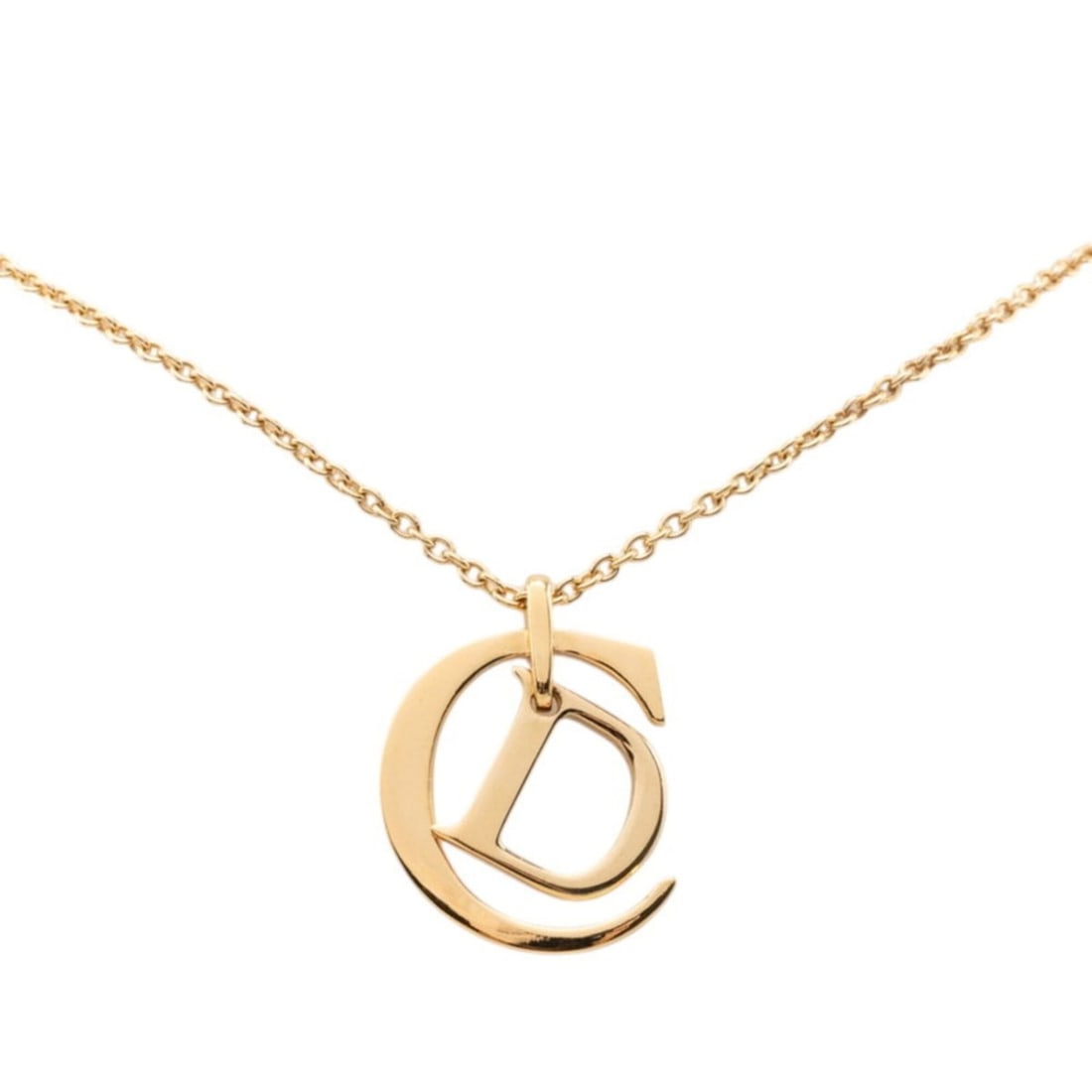Christian Dior Dior CD Logo Chain Pendant Necklace, Gold Plated, Women's: --- Catalog ---Category: SizePendant Size: 24mm x 32.1mm / 0.94'' x 1.26''Neck Circumference: 56 cm / 22.04''Category: DesignColor: GoldGender: WomenNecklace Type: Pendant necklaceCategory:
