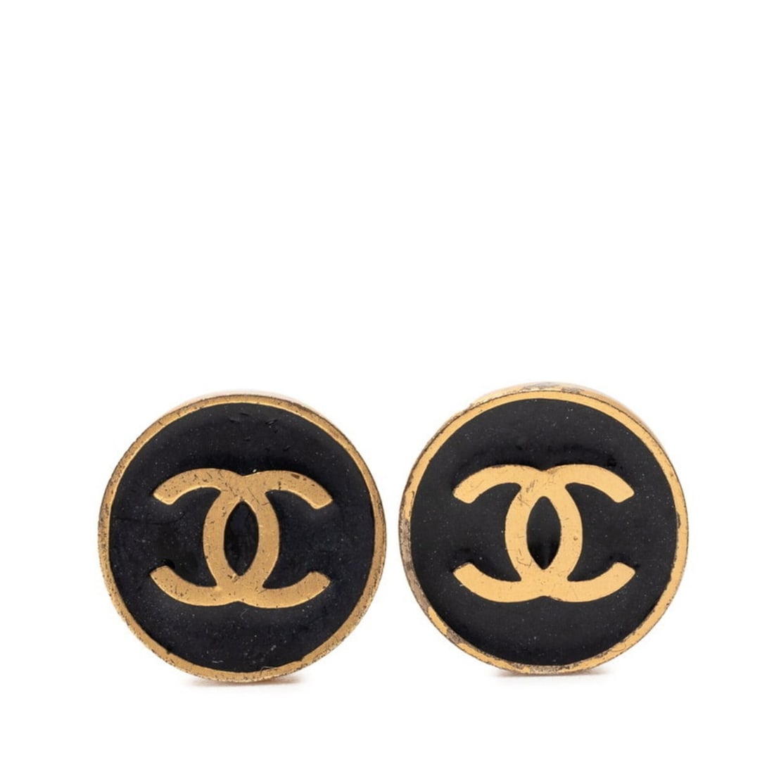 Chanel Coco Mark Round Earrings 01P Gold Black Plated Enamel Women's CHANEL: --- Catalog ---Category: SizeSize (HxWxD): 21.30mm x 21.30mm / 0.84'' x 0.84''Category: DesignType: Clip earringsColor: Black, GoldGender: WomenMaterial: EnamelCategory: GeneralBrand: Chanel--- Item L
