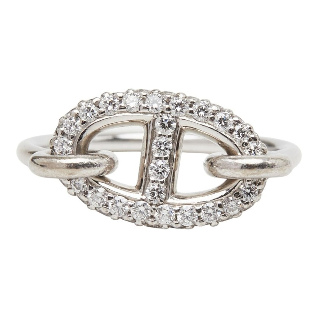 Hermes Farandole Ring, Size 50, 18KWG White Gold, Diamond, Au 750, Women's.: --- Catalog ---Category: SizeWidth: 2.5mm / 0.1''Weight: 3.7g / 0.13oz.JP Size: 9US Size: 5Inner Diameter: 15.90mm / 0.63''Category: DesignType: Band ringStone: DiamondGender: WomenMaterial: White gol