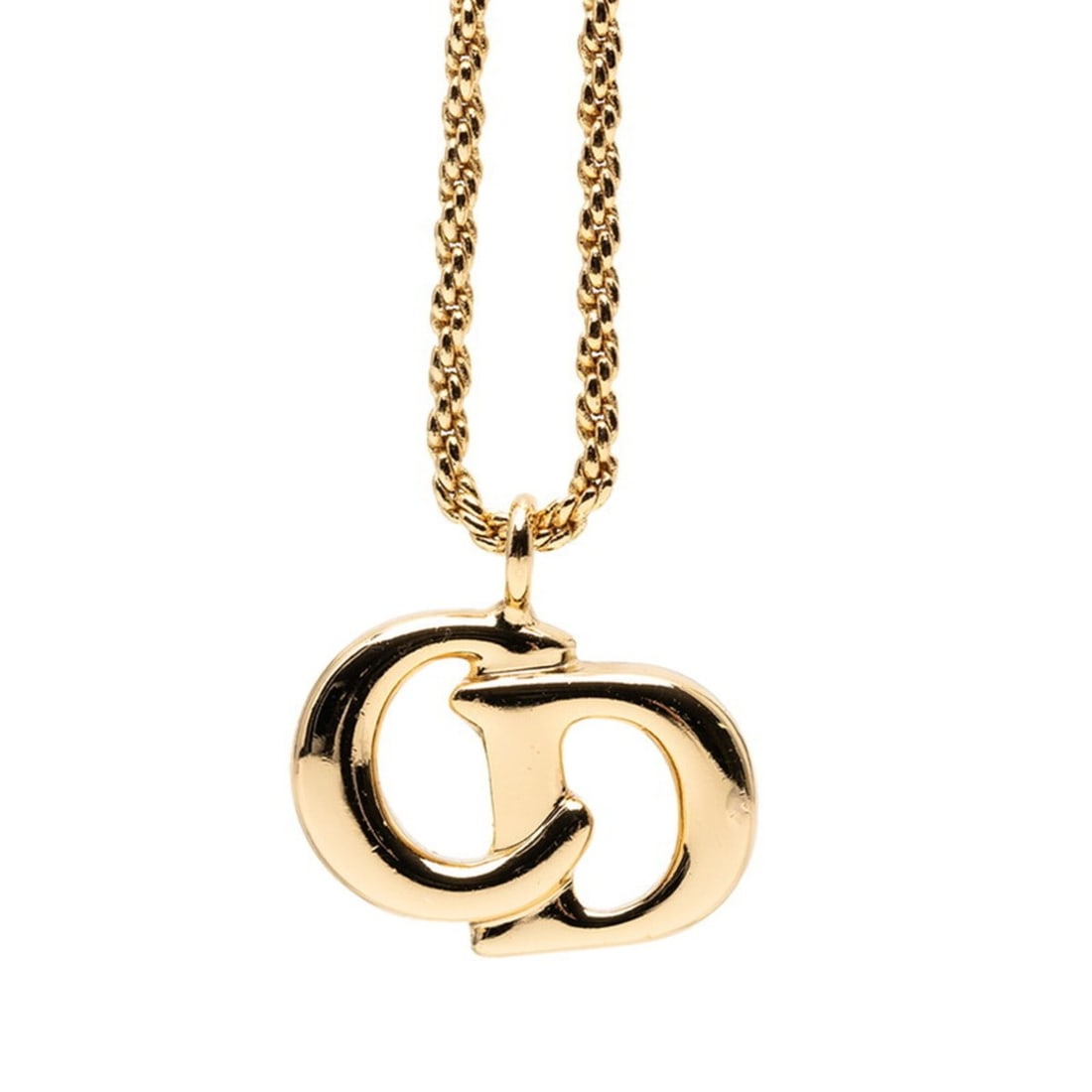 Christian Dior Dior CD Logo Necklace, Gold Plated, Women's: --- Catalog ---Category: SizePendant Size: 13mm x 17.3mm / 0.51'' x 0.68''Neck Circumference: 44 cm / 17.32''Category: DesignColor: GoldGender: WomenMaterial: Gold platingNecklace Type: NecklaceCatego