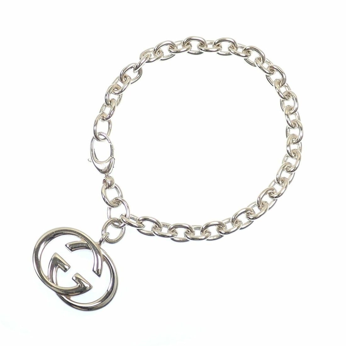 Gucci Interlocking Double G Bracelet, SV925, 19.6g, Women's/Men's, Silver: --- Catalog ---Category: SizeWidth: 2.8cm / 1.1''Length: 15.5cm / 6.1''Weight: 19.6g / 0.69oz.Category: DesignType: Charm braceletColor: SilverGender: WomenMaterial: Silver 925Category: GeneralLine: G
