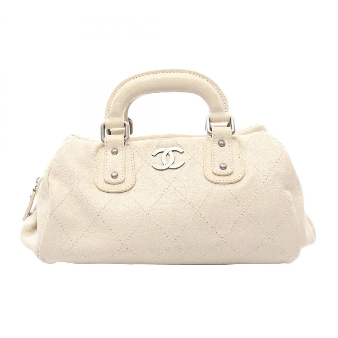 Chanel Wild Stitch Handbag, Caviar Leather (Grained Calfskin), Women's, Ivory: --- Catalog ---Category: SizeSize (HxWxD): 16cm x 31cm x 20cm / 6.29'' x 12.2'' x 7.87''Handle Length: 27cm / 10.62''Category: DesignType: HandbagColor: IvoryGender: WomenMaterial: Grained Calfskin Ha