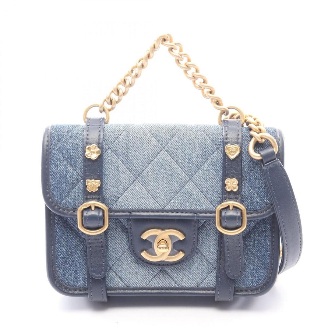 Chanel Mini Matelassé 2-Way Shoulder Bag/Handbag, Denim Leather, Women's, Navy, AS5132: --- Catalog ---Category: SizeSize (HxWxD): 14.5cm x 18.5cm x 4cm / 5.7'' x 7.28'' x 1.57''Strap Length: 118cm / 46.45''Handle Length: 17cm / 6.69''Category: DesignType: Handbag, Shoulder bagColor: Nav