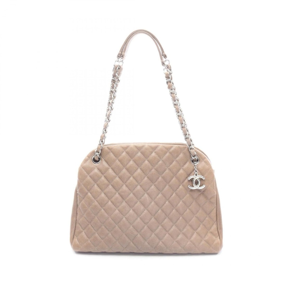 Chanel Matelassé Bowling Bag, Shoulder Handbag, Caviar Leather (Grained Calfskin), Women's, Gray (1 of 15)