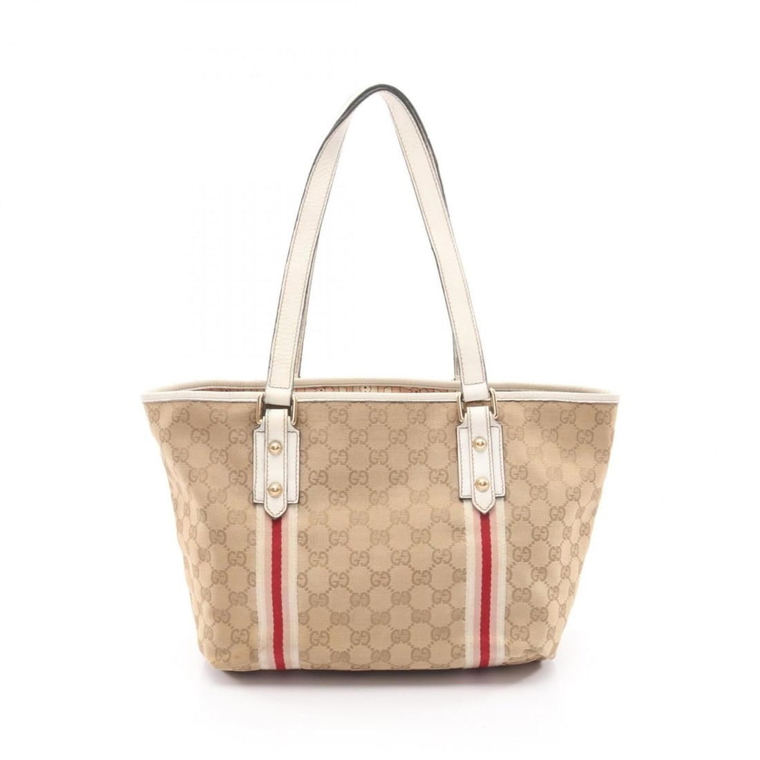 Gucci GG Canvas Sherry Line Tote Bag Handbag Leather Women's Beige White Pink 137396: --- Catalog ---Category: SizeSize (HxWxD): 22cm x 27cm x 14cm / 8.66'' x 10.62'' x 5.51''Category: DesignType: Handbag, Tote bagColor: Beige, Pink, WhiteGender: WomenMaterial: Canvas , Leather Categor