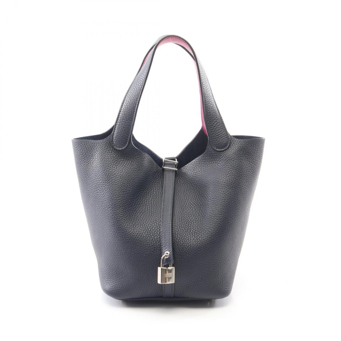 Hermes Picotin Lock MM Eclat Bleu Nuit Rose Purple Handbag Leather Veau Swift Taurillon Clemence: --- Catalog ---Category: SizeSize (HxWxD): 21cm x 22cm x 17cm / 8.26'' x 8.66'' x 6.69''Category: DesignType: HandbagColor: Blue nuit, Navy, Pink, Rose PurpleGender: WomenMaterial: Leather Leather/Fur