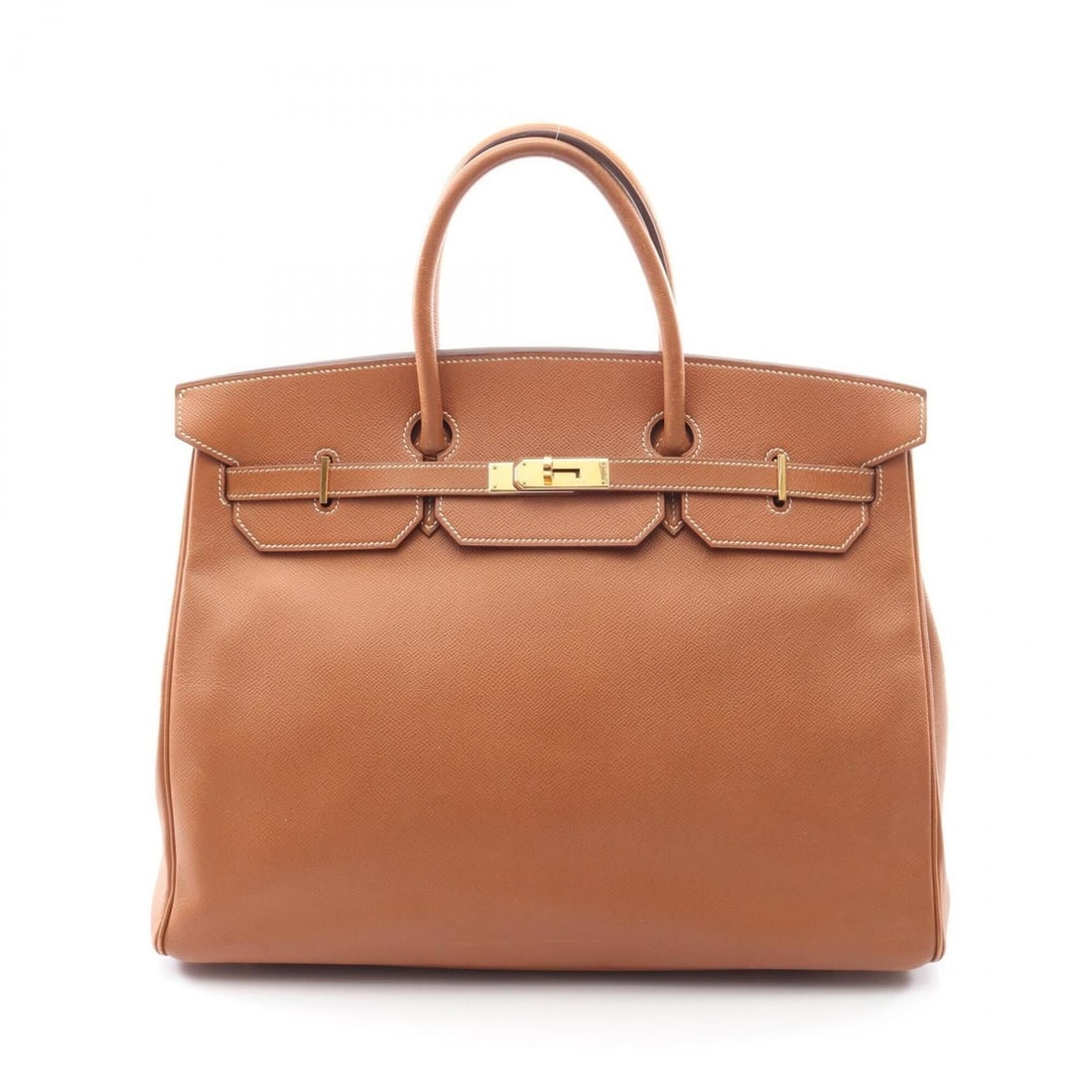 Hermes Birkin 40 Gold Handbag, Courchevel Leather, Women's, Brown (1 of 14)
