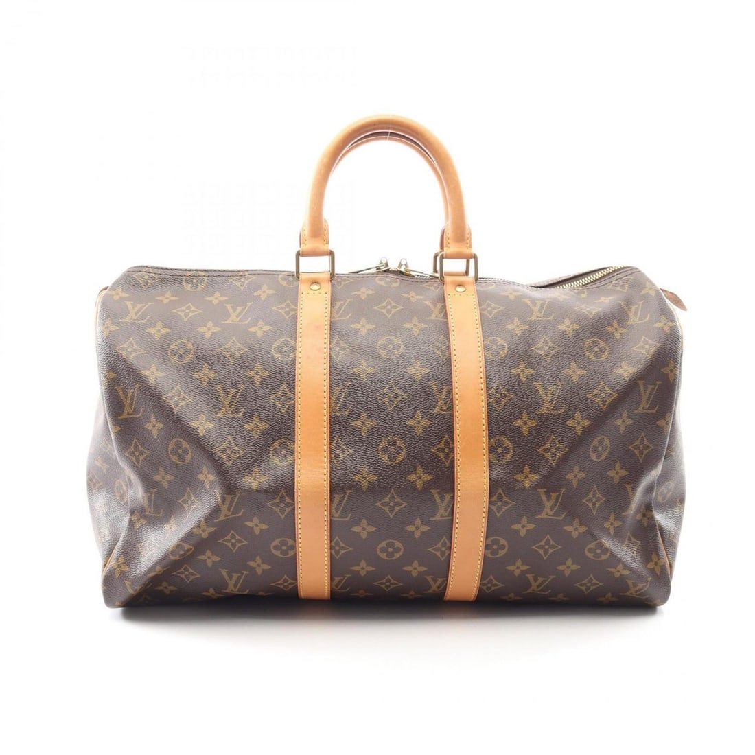 Louis Vuitton Keepall 45 Monogram Boston Bag Handbag, Coated Canvas Leather, Men's/Women's, Brown,: --- Catalog ---Category: SizeSize (HxWxD): 26cm x 46cm x 20cm / 10.23'' x 18.11'' x 7.87''Category: DesignType: Boston bag, HandbagColor: BrownGender: Men,WomenMaterial: PVC , Leather Category: Genera