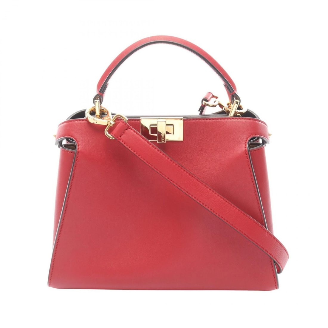 Fendi Peekaboo Essentially 2-Way Handbag, Leather, Women's, Red (8BN302): --- Catalog ---Category: SizeSize (HxWxD): 20cm x 27cm x 11.5cm / 7.87'' x 10.62'' x 4.52''Category: DesignType: HandbagColor: Red colorGender: WomenMaterial: Leather Category: GeneralMPN: 8BN302Brand