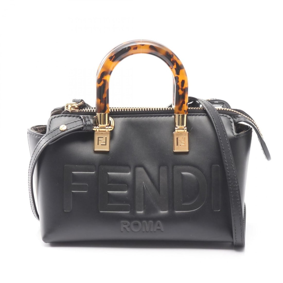 Fendi By The Way Mini 2-Way Handbag, Leather, Women's, Black, 8BS067: --- Catalog ---Category: SizeSize (HxWxD): 12cm x 17cm x 8cm / 4.72'' x 6.69'' x 3.14''Category: DesignType: HandbagColor: BlackGender: WomenMaterial: Leather Category: GeneralMPN: 8BS067Brand: Fendi-