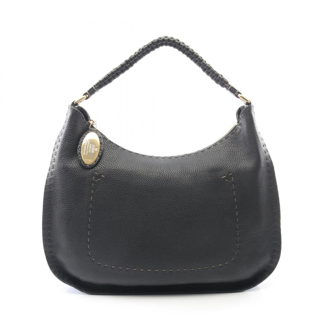 Fendi Selleria Shoulder Bag/Handbag, Leather, Women's, Black: --- Catalog ---Category: SizeSize (HxWxD): 28cm x 42cm x 9cm / 11.02'' x 16.53'' x 3.54''Category: DesignType: Handbag, Shoulder bagColor: BlackGender: WomenMaterial: Leather Category: GeneralBrand: F