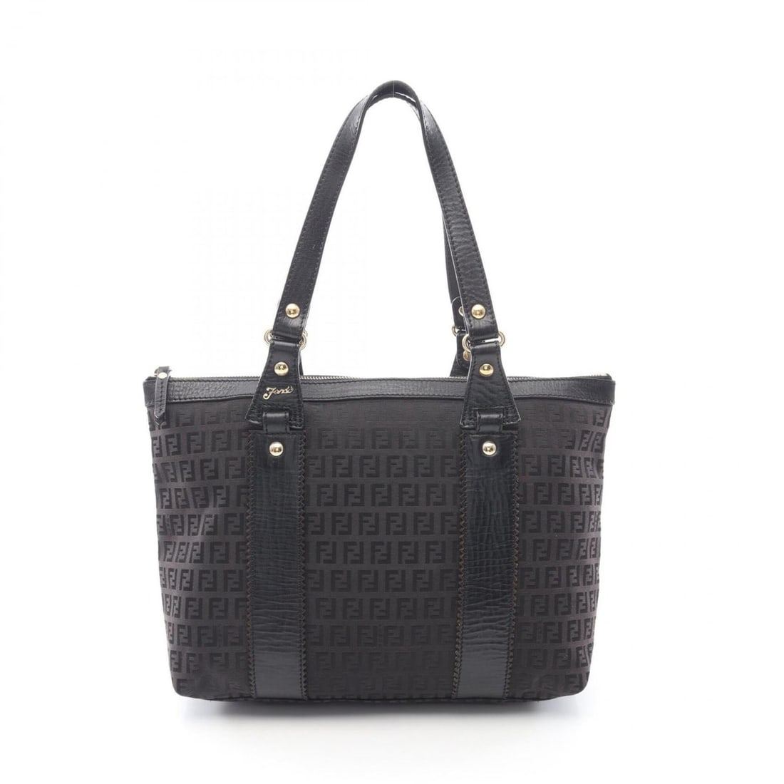 Fendi Zucchino Tote Bag Handbag Canvas Leather Women's Brown/Black: --- Catalog ---Category: SizeSize (HxWxD): 27cm x 32cm x 13cm / 10.62'' x 12.59'' x 5.11''Category: DesignType: Handbag, Tote bagColor: Black, BrownGender: WomenMaterial: Canvas , Leather Category: Ge