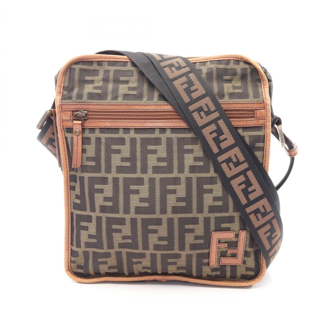 Fendi Zucca Shoulder Bag/Handbag, Canvas and Leather, Women's, Brown/Black, 7VA152: --- Catalog ---Category: SizeSize (HxWxD): 26cm x 23cm x 7.5cm / 10.23'' x 9.05'' x 2.95''Category: DesignType: Handbag, Shoulder bagColor: Black, BrownGender: WomenMaterial: Canvas , Leather Category