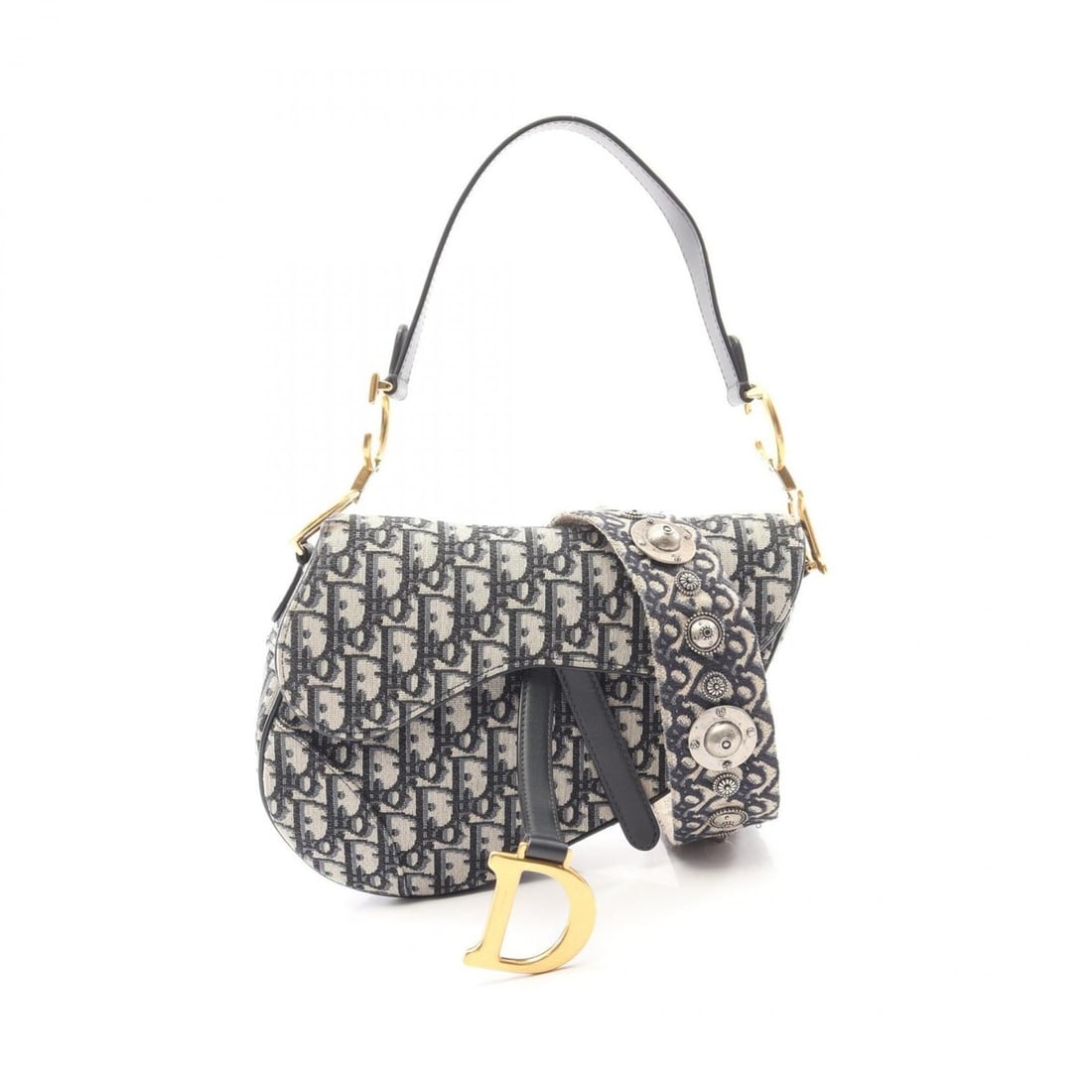 Christian Dior Dior Saddle Bag Oblique Jacquard 2-Way Handbag Canvas Leather Women's Beige/Navy: --- Catalog ---Category: SizeSize (HxWxD): 16cm x 24cm x 5cm / 6.29'' x 9.44'' x 1.96''Category: DesignType: Handbag, Saddle bagColor: Beige, NavyGender: WomenMaterial: Canvas , Leather Category: Gene