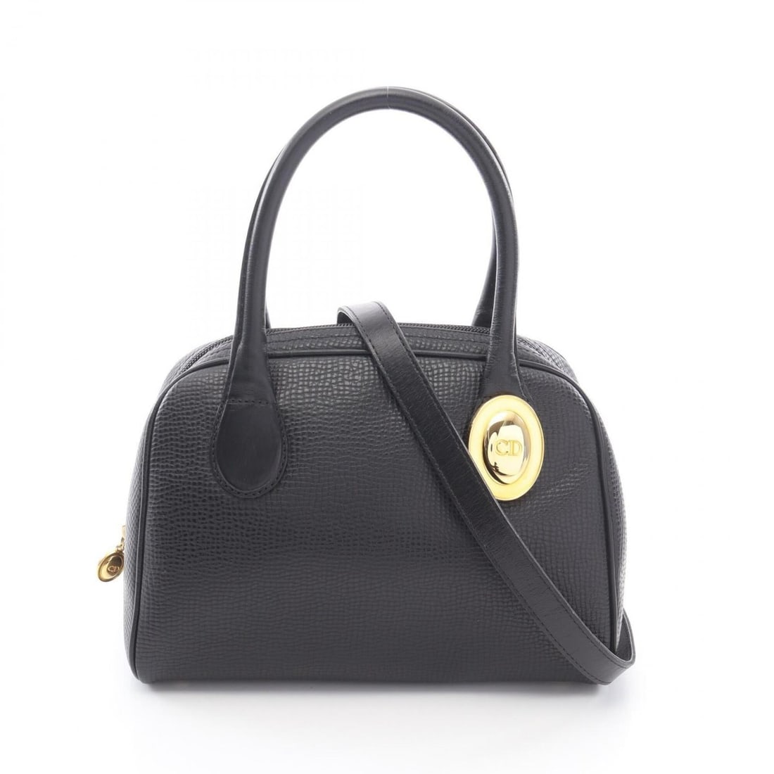 Christian Dior Dior CD logo hardware 2-way handbag, leather, women's, black.: --- Catalog ---Category: SizeSize (HxWxD): 17.5cm x 24cm x 12.5cm / 6.88'' x 9.44'' x 4.92''Category: DesignType: HandbagColor: BlackGender: WomenMaterial: Leather Category: GeneralBrand: Christian Di
