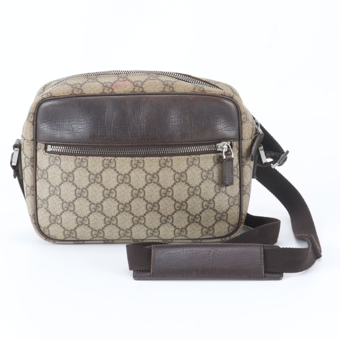 Gucci GG Supreme 114291 Leather Shoulder Bag, Crossbody Messenger Brown, Men's: --- Catalog ---Category: SizeSize (HxWxD): 17cm x 22cm x 7cm / 6.69'' x 8.66'' x 2.75''Strap Length: 46cm / 18.11''Category: DesignType: Shoulder bagColor: BrownGender: MenMaterial: Leather , Coated c