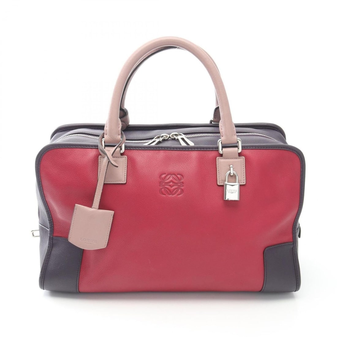 Loewe Amazona 36 Handbag, Leather, Women's, Purple/Pink: --- Catalog ---Category: SizeSize (HxWxD): 21cm x 36cm x 15cm / 8.26'' x 14.17'' x 5.9''Category: DesignType: HandbagColor: Pink, PurpleGender: WomenMaterial: Leather Category: GeneralBrand: Loewe---